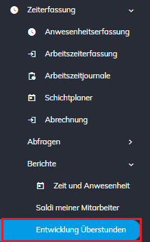 Navigation Abwesenheitsübersicht